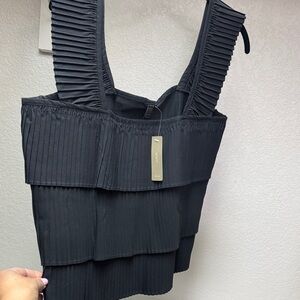 J. Crew Black Tiered Crop Top